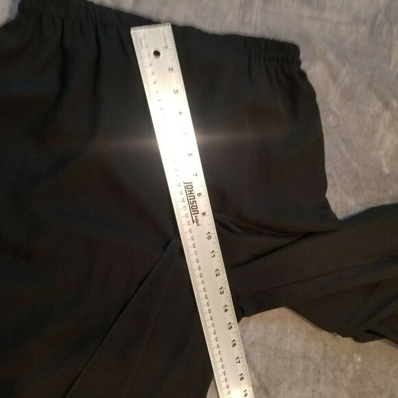 A.D. Originals Women's Size 10 Black High Rise Cropped Overlay Pants Beaded Hem - Picture 8 of 10